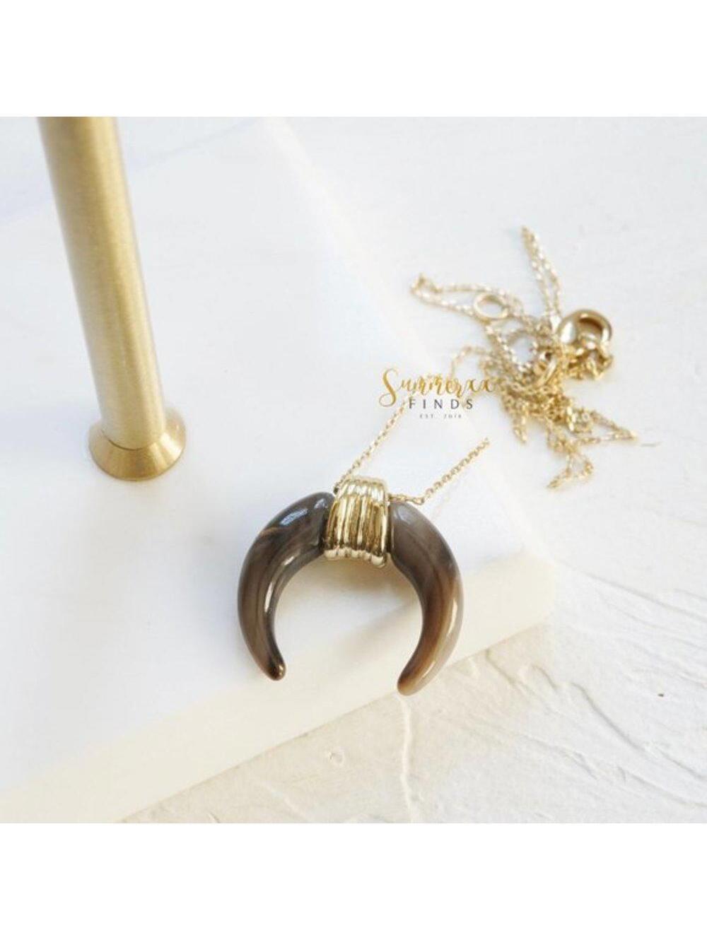 & Other Stories Resin Horn Pendant Necklace